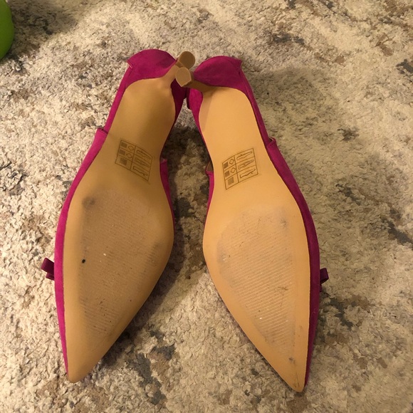 Draper James Fuschia Kitten Heels with Bow - Picture 5 of 8